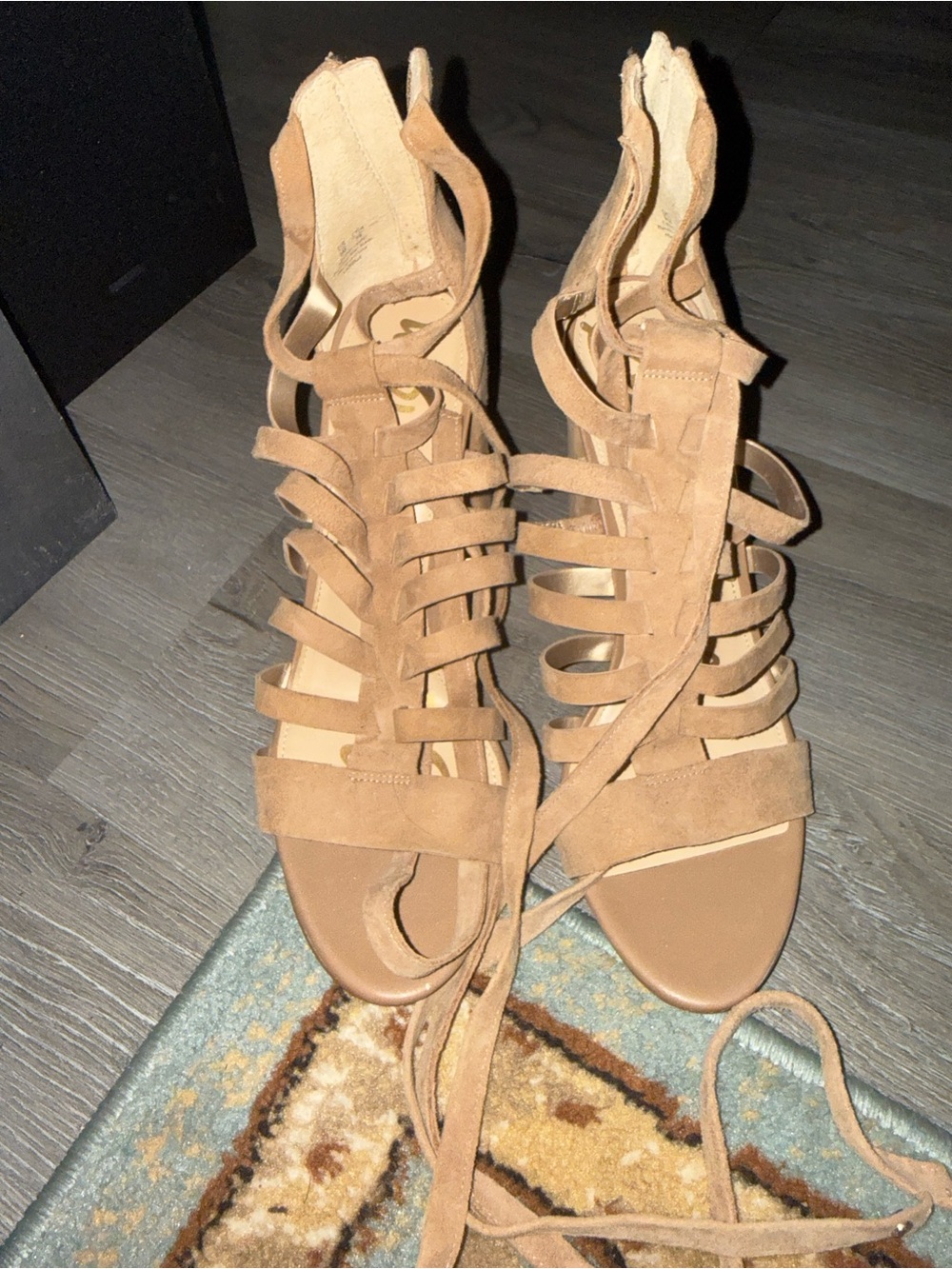 Seychelles Strappy Suede Lace-Up Heels - Brown